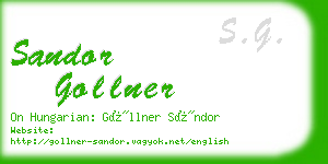 sandor gollner business card